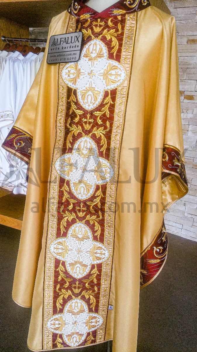 19 ORBIS ORO Laterales Cuello Bordado Dorado Shangtung